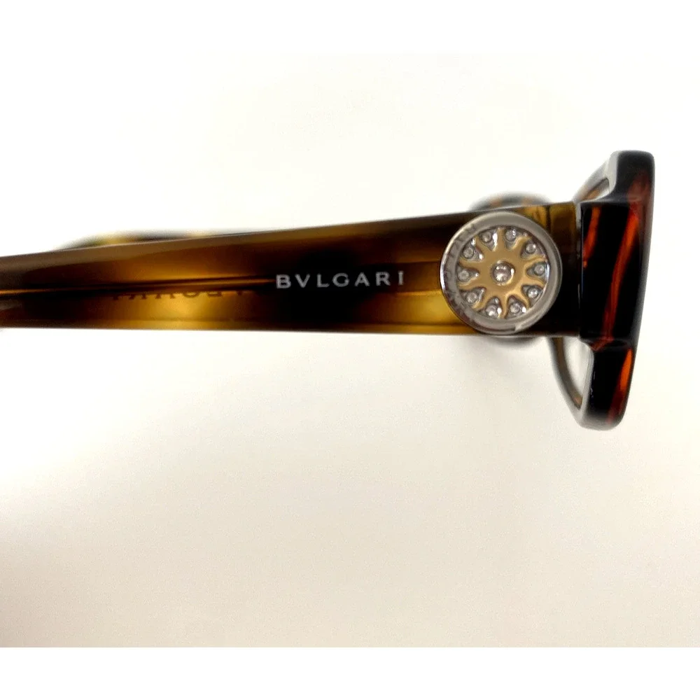 BVLGARI 455B 502 Eyeglasses Rectangular 53 16 135 Tortoise Shell Brown Italy